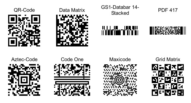 Heyer's Etiketten-Studio Pro - 2D-Codefeld: QR-Code, Data Matrix, GS1-Databar 14-Stacked,  PDF 417, Aztec-Code, Code One, Maxicode, Grid Matrix