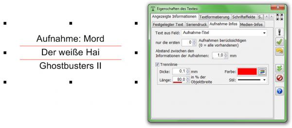 Heyer's Etiketten-Studio - Text: Aufnahme-Infos