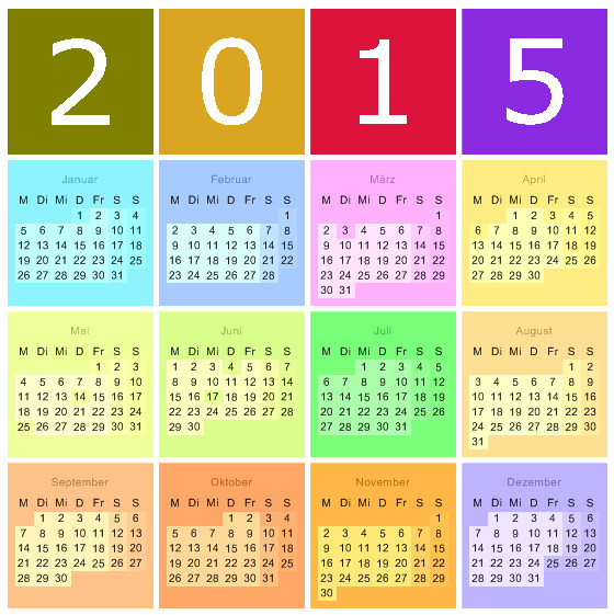 Heyer's Kalender-Studio - Jahresübersicht mit besonderem Design