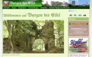 Screenshot Startseite www.Burgen-der-Eifel.de