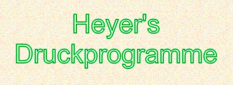Heyer's Druckprogramme Text mit glühender Umrisslinie